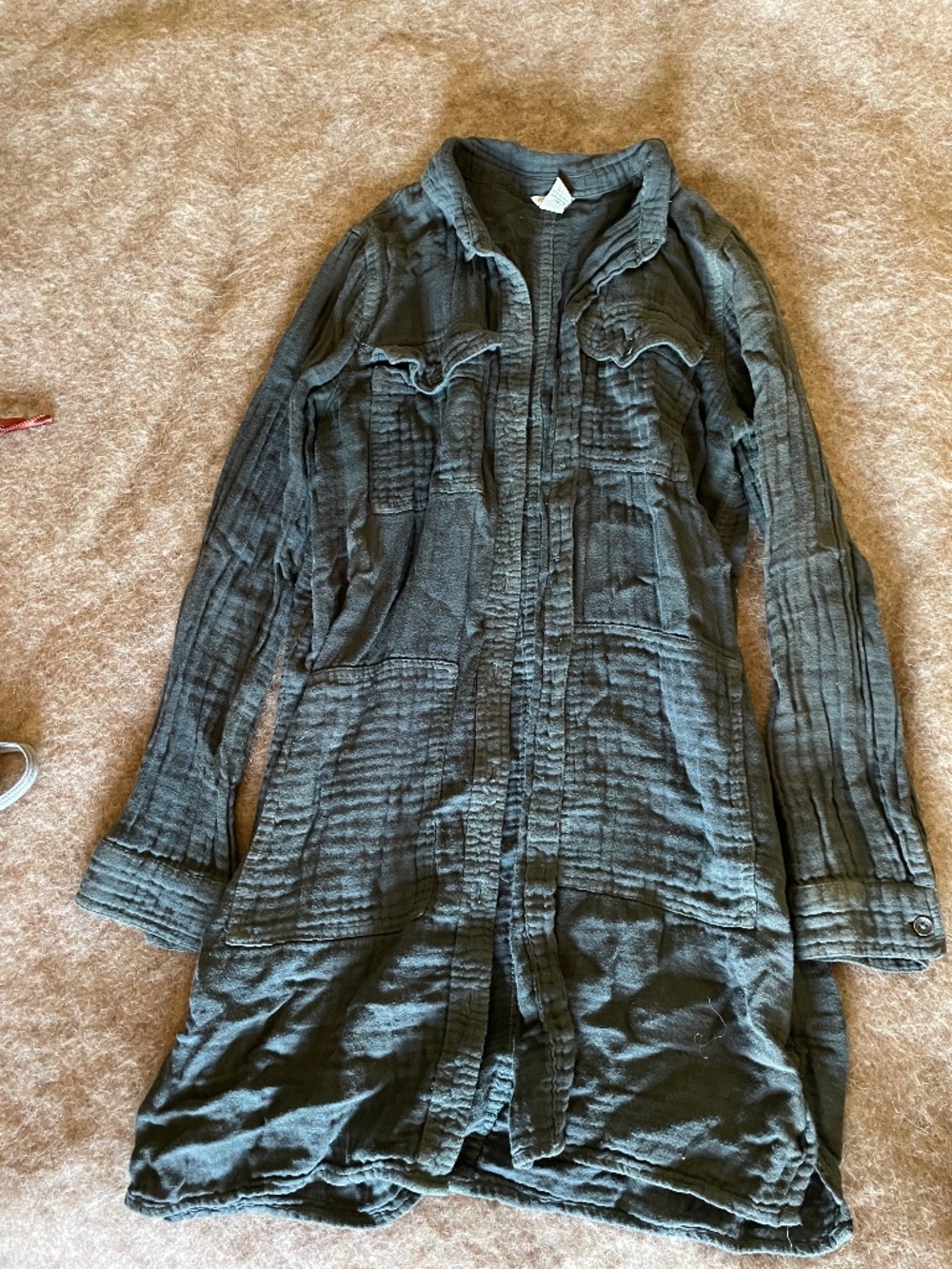 Long open button down